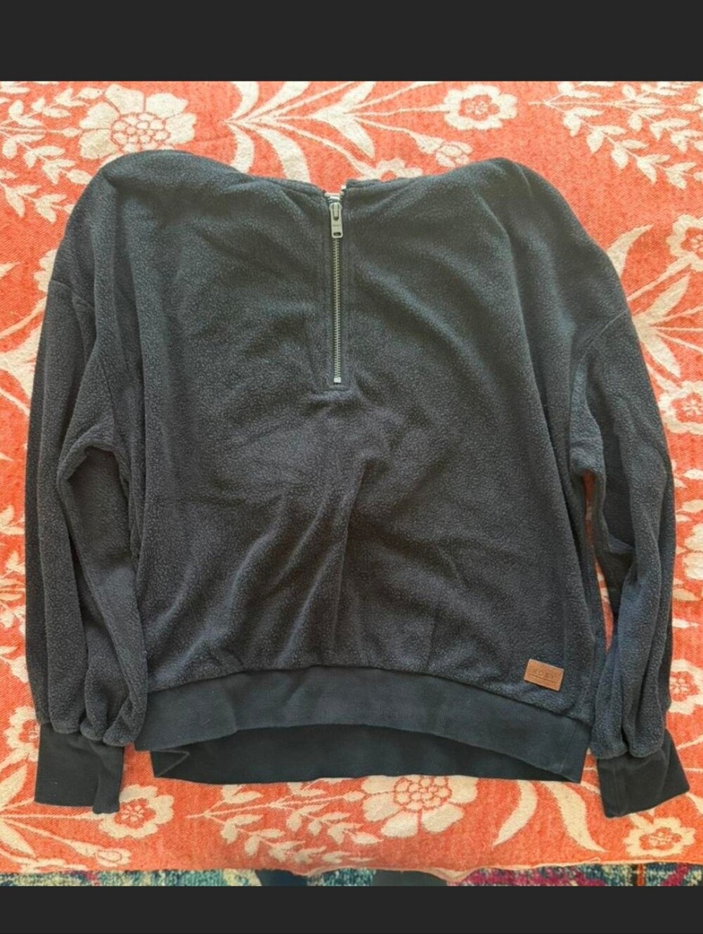 Roxy Charcoal Gray Hooded Sherpa Zip Jacket